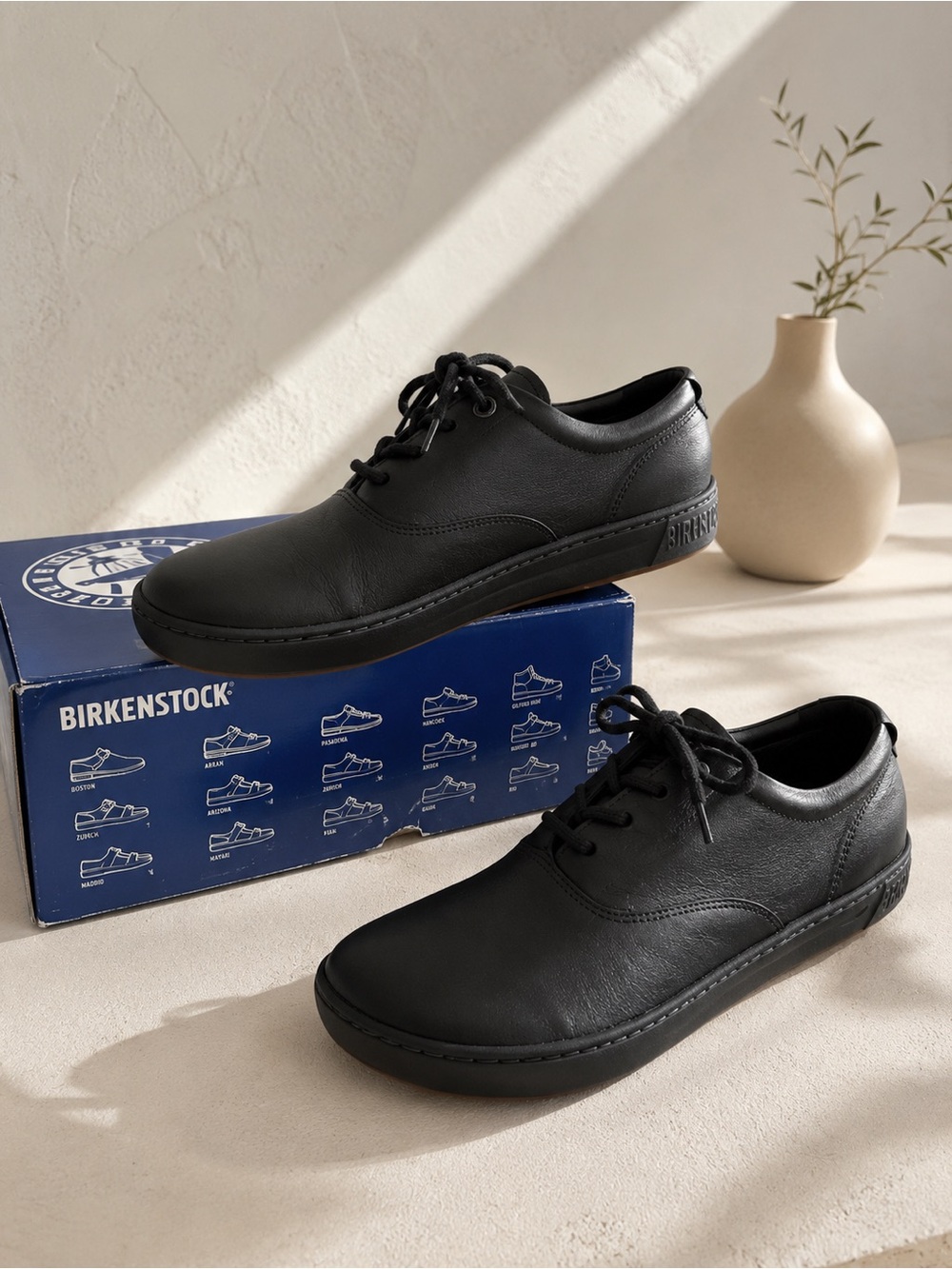 Birkenstock Farnell Black Leather‎ Oxford Shoes US 6-6.5 Narrow Comfort casual